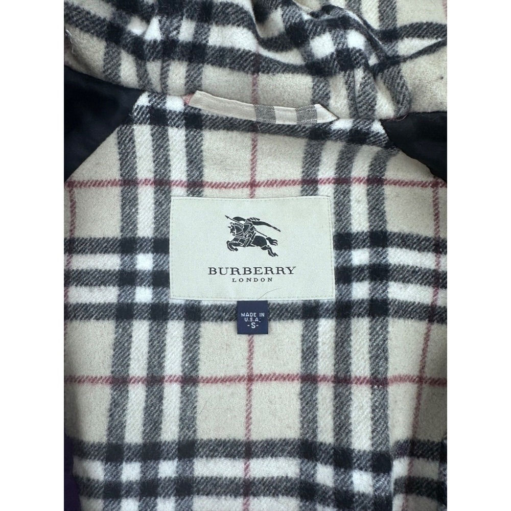 LADIES BURBERRY LONDON WINTER JACKET PARKA WOOL QUILTED HOODED SIZE SMALL A46 - Picture 6 of 8